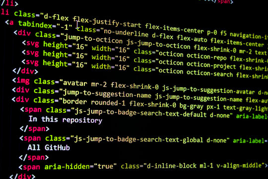 developer software source code screen. programming code. writing script. programmer editing code background