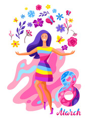 Obraz na płótnie Canvas Greeting card for International Womens Day celebration.