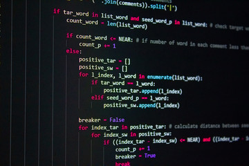 developer software source code screen. programming code. writing script. programmer editing code background © pentao10