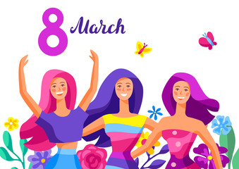 Greeting card for International Womens Day celebration.