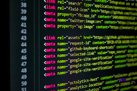 developer software source code screen. programming code. writing script. programmer editing code background
