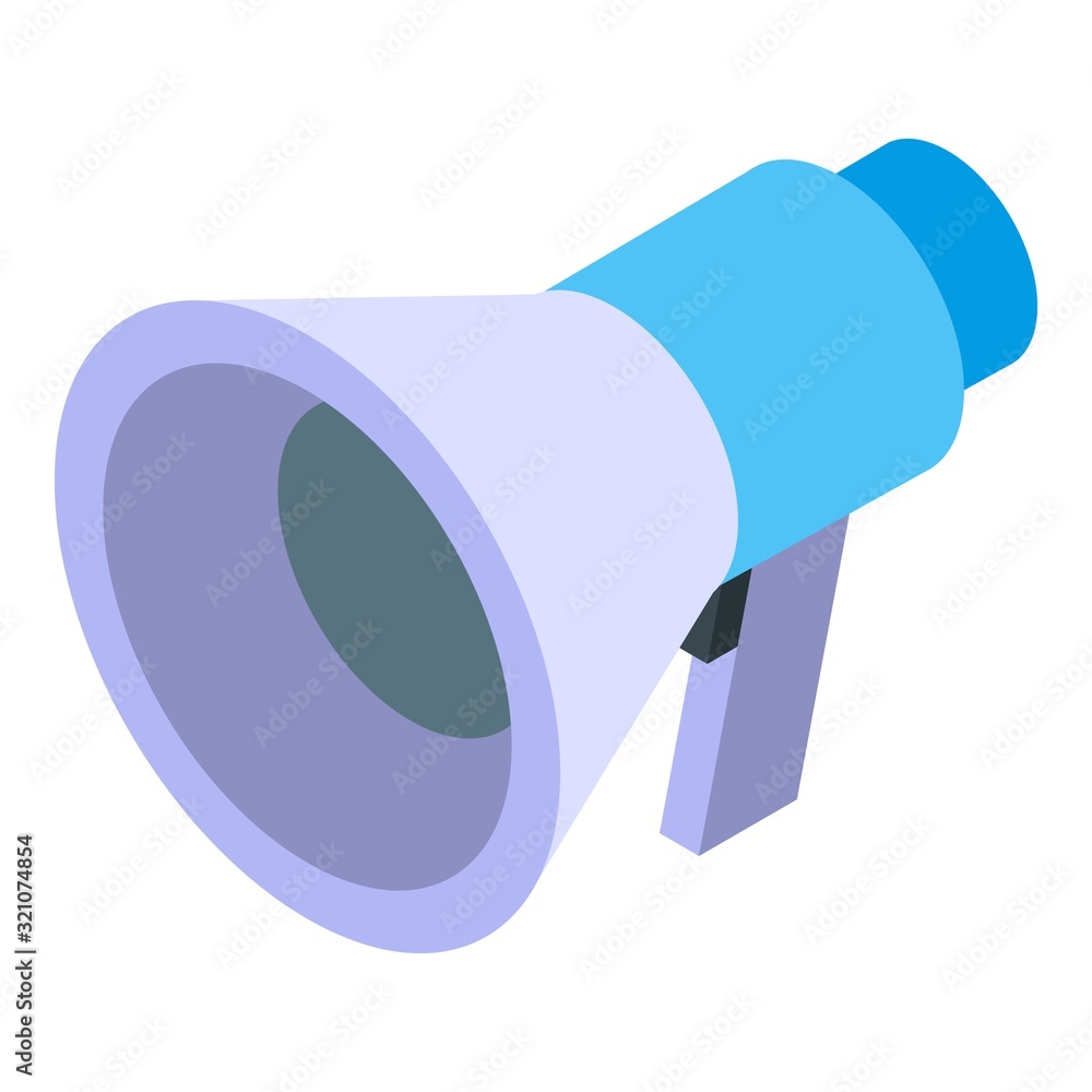 Poster megaphone icon. isometric of megaphone vector icon for web design isolated on white background