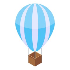 Hot air ballon icon. Isometric of hot air ballon vector icon for web design isolated on white background