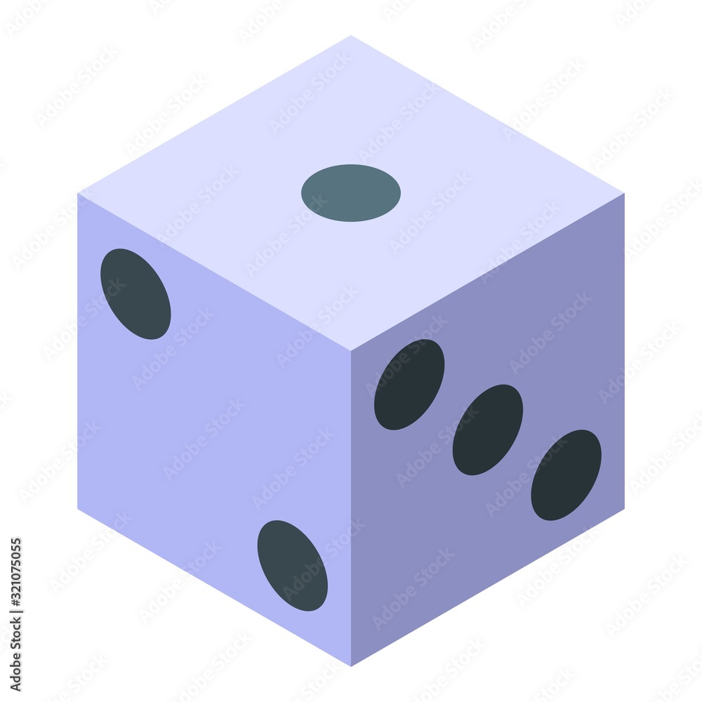 Poster dice icon. isometric of dice vector icon for web design isolated on white background