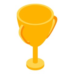 Gold cup icon. Isometric of gold cup vector icon for web design isolated on white background