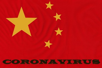Graphic of China's flag with CORONAVIRUS text
