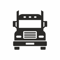 Truck icon, heavy goods vehicle. Vector icon isolated on white background.