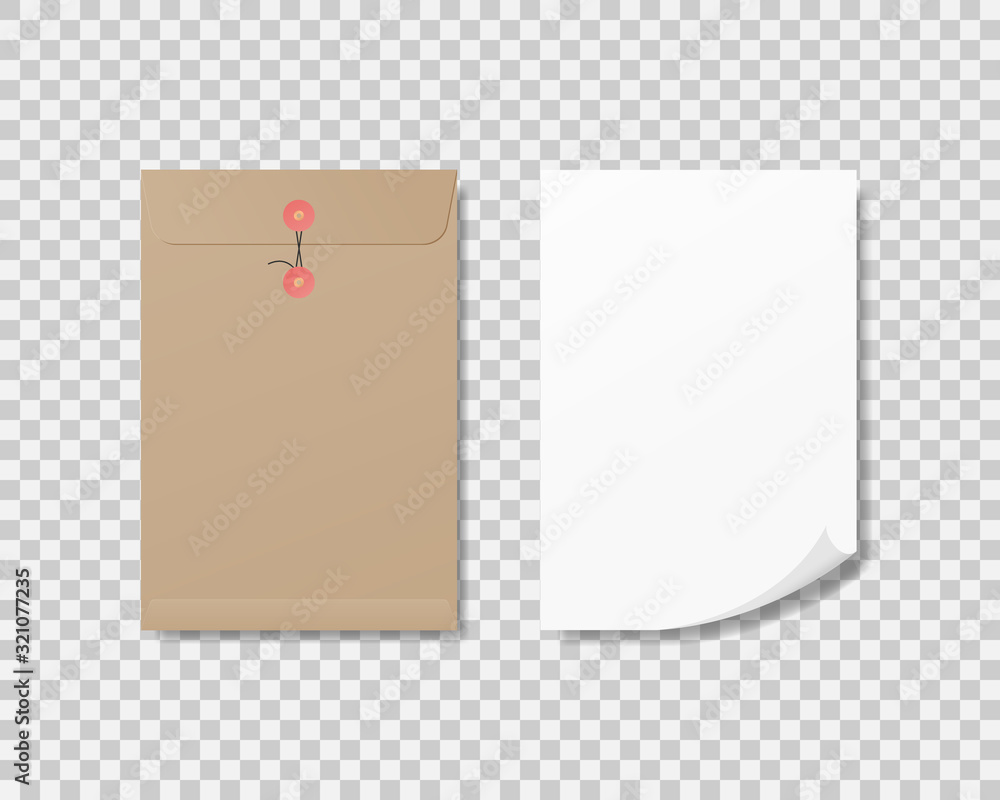 Poster blank a4 paper and paper envelope mockup. mockup vector isolated. template design. realistic vector 