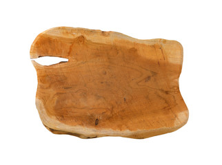 Wooden cutting board with natural edge