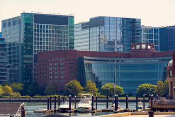 Buildings and boats at the port and harbor