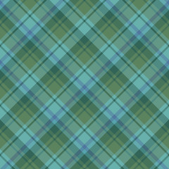 Seamless pattern in positive discreet green and blue colors colors for plaid, fabric, textile, clothes, tablecloth and other things. Vector image. 2