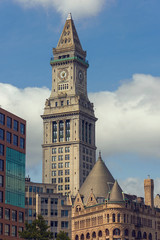 Fototapeta na wymiar Tall buildings of Boston city downtown