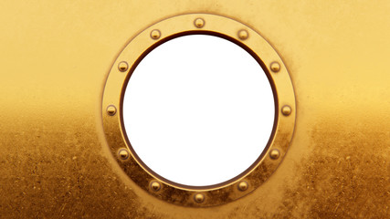Round metal frame isolated on the white