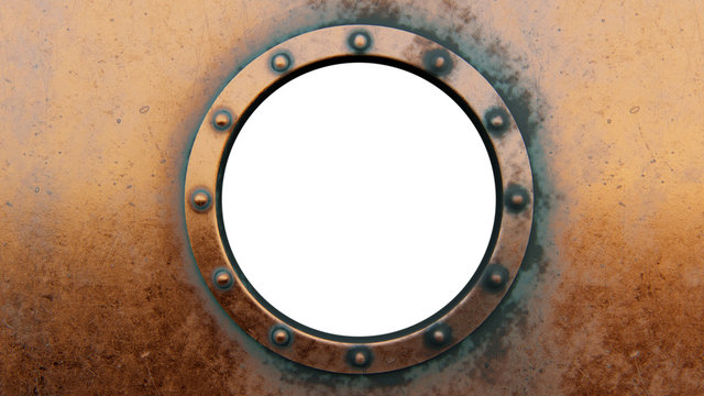 Round metal frame isolated on the white