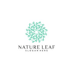 nature leaf line abstract logo design ideas download