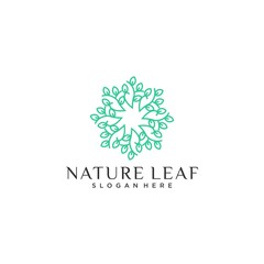 nature leaf line abstract logo design ideas download