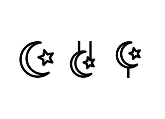 Islamic Icon. Islamic & Ramadan Icon Set Vector Logo Symbol.