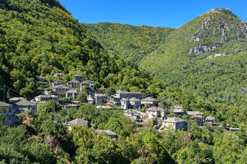 Fototapeta na wymiar The traditional village of Dikorfo in Epirus, Greece