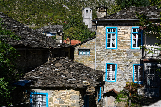 Old stone houses in the traditional village of Tsepelovo in Epirus, Greece