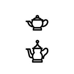 Traditional Teapot Icon. Islamic & Ramadan Icon Set Vector Logo Symbol.