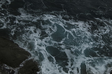 Coruna city waves in the Atlantic Ocean