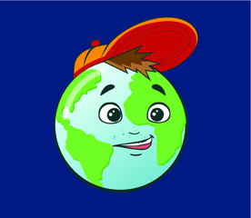 Cute cartoon character flat vector design illustration with robot, funny animal and fantasy adorable monster face and expression