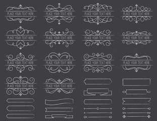 Chalkboard Flourish Line Frames