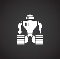 Robotic manufacture related icon on background for graphic and web design. Creative illustration concept symbol for web or mobile app
