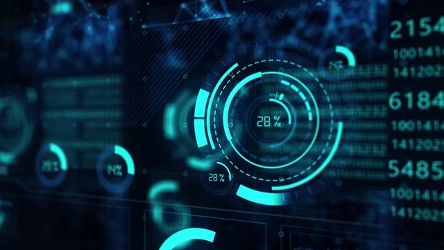 Perspective view with Futuristic user interface HUD/Digital screen/Detailed abstract background/cyber technology concept.