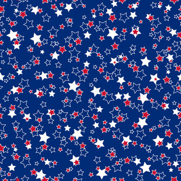 American stars seamless pattern