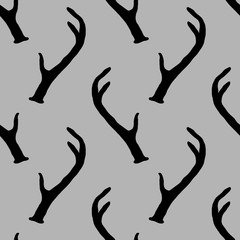 Seamless pattern with deer antlers