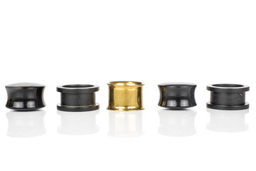 Group of five whole plug line isolated on white background