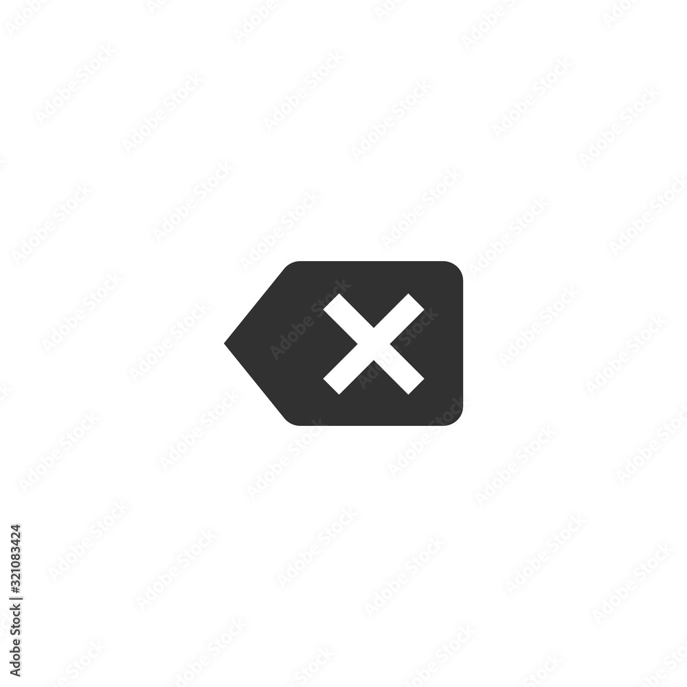 Aufkleber delete backspace keyboard key line art vector icon for apps and websites. stock vector illustration 