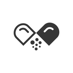 Medical Pil Icon Medicine Illustration, Vector Drugs Sign Symbol