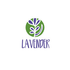Template logo design of beautiful abstract lavender flower. Vector illustration