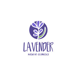 Template logo design of beautiful abstract lavender flower. Vector illustration