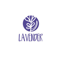 Obraz premium Template logo design of beautiful abstract lavender flower. Vector illustration