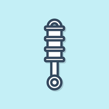 recommend clip art: Blue line Shock absorber icon isolated on blue background. Vector Illustration