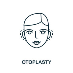 Otoplasty icon from plastic surgery collection. Simple line element Otoplasty symbol for templates, web design and infographics