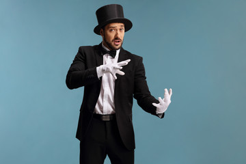Magician performing a trick with hands