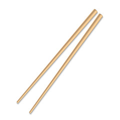 Asian wooden chopstick  isolated.