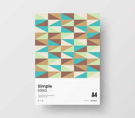 Amazing business presentation vector A4 vertical orientation front page mock up. Modern corporate report cover abstract geometric illustration design layout. Company identity brochure template.