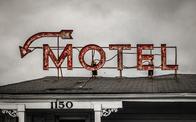 Old neon motel sign