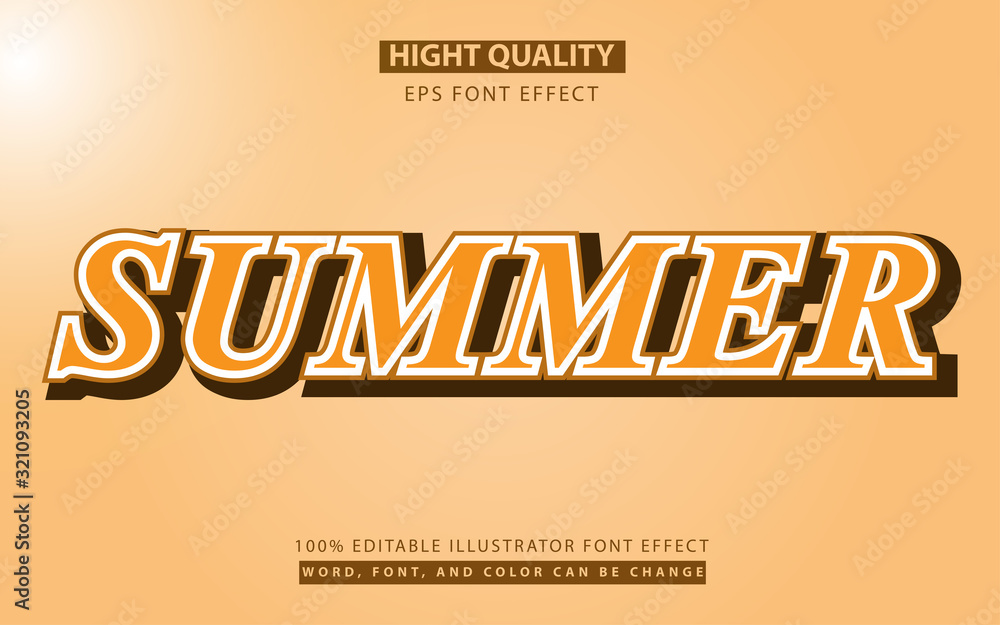 Poster summer text effect style vector design concept. editable for change color, word and font. can use fo