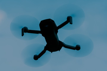 Drone flying on the sky.