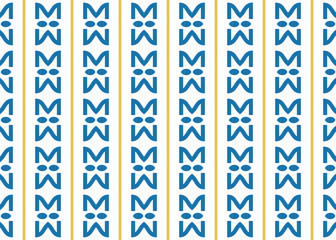 Seamless geometric pattern design illustration. Background texture. In blue, yellow, white colors.