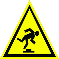 Caution stealth obstacle. Warning signs. Vector illustration.