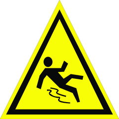 caution slippery floor warning signs .vector illustration