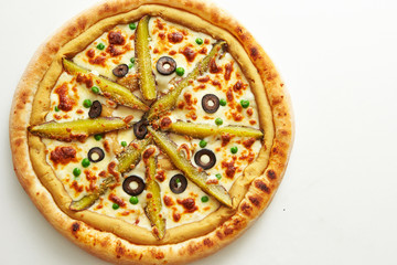 Sweet potato and olive pizza 