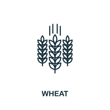 Wheat Icon. Thin Line Style Element From Farm Icons Collection. Outline Wheat Icon For Computer And Mobile